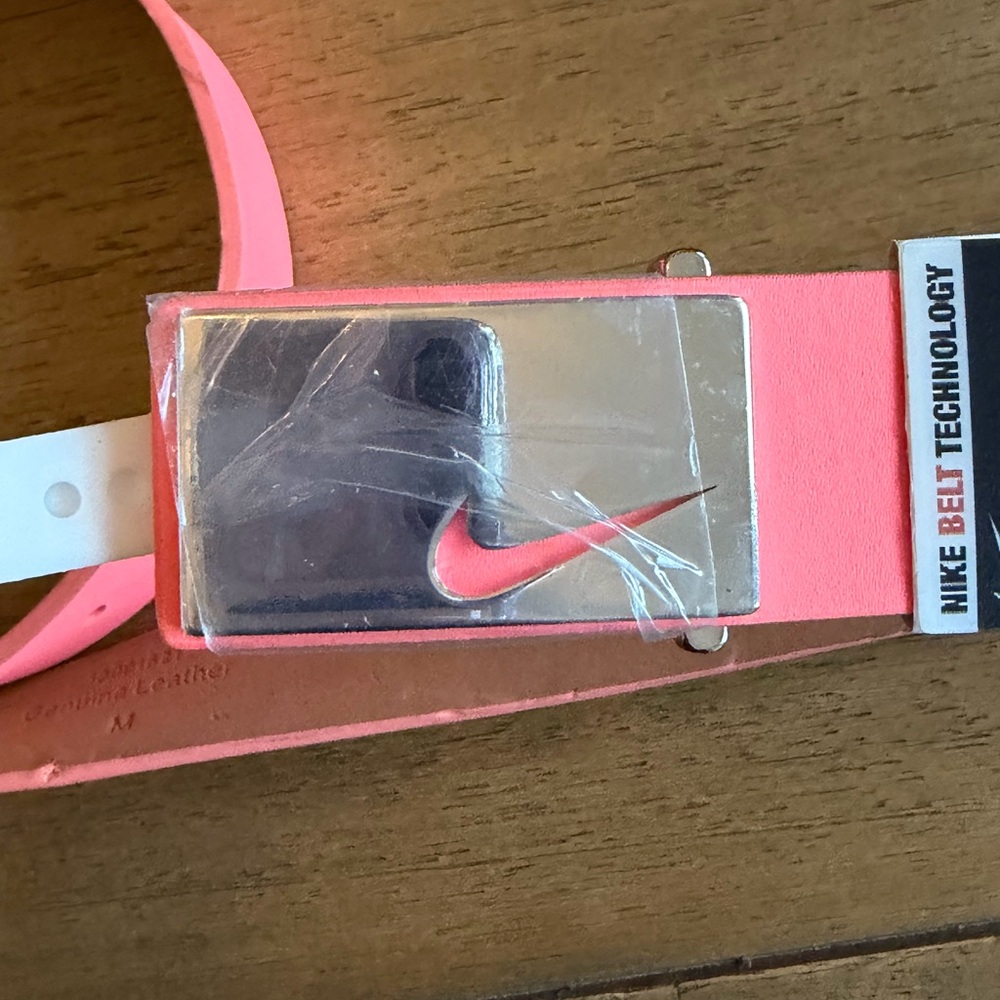 Nike Coral/Samson golf Belt with Metallic Buckle